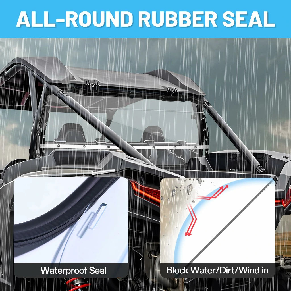 rubber seal details of rzr xp 1000 rear windshield 2024