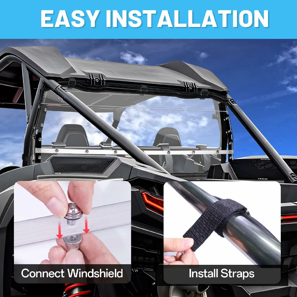 easy to install 2024+  Polaris RZR XP 1000 Rear Windshield