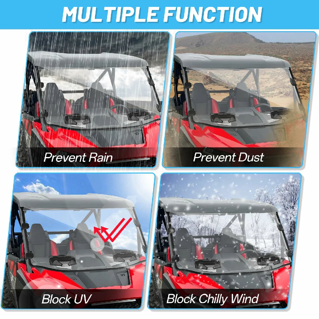 2024 rzr vented windshield prevent rain and dust