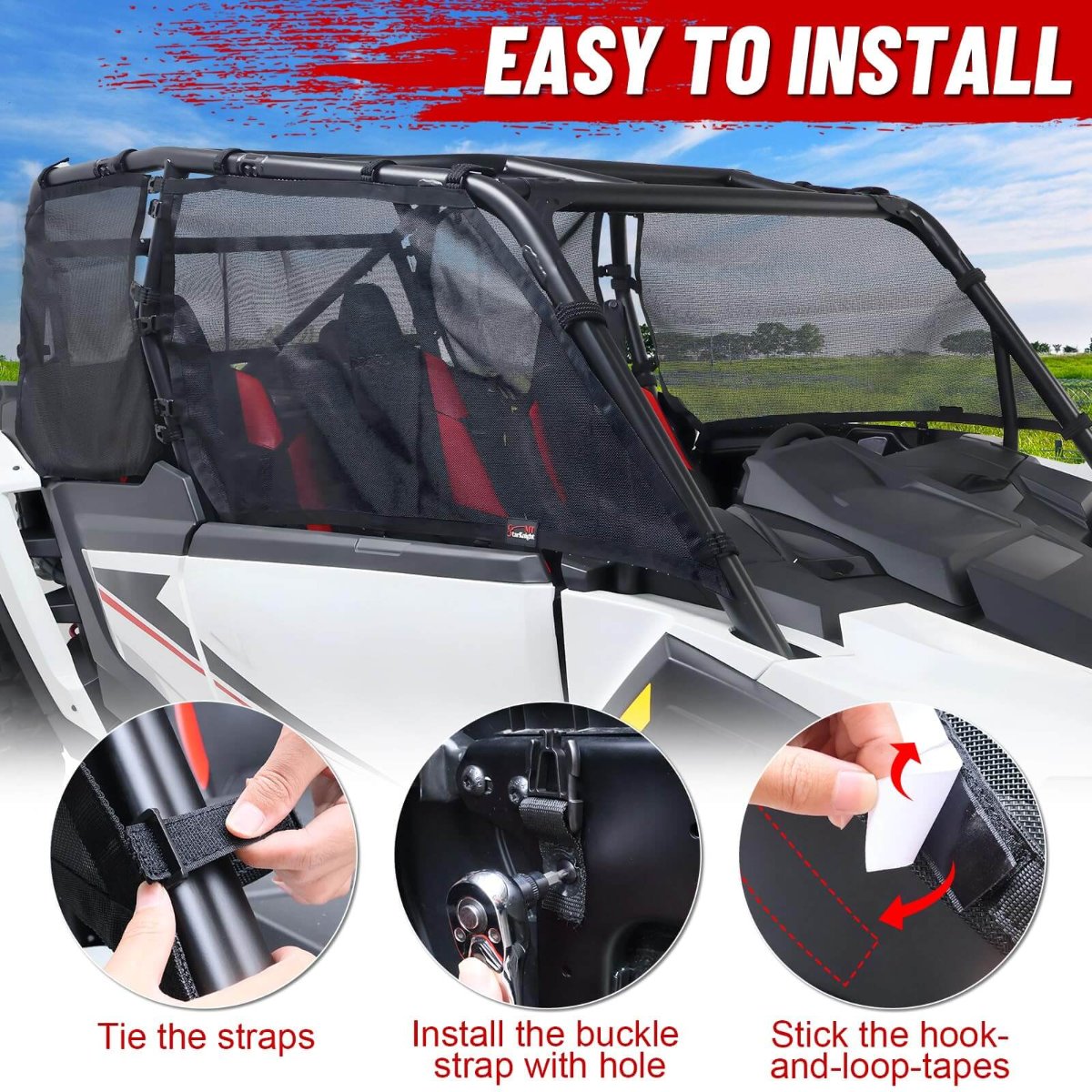 2024+ polaris rzr xp 4 1000 side window net install steps