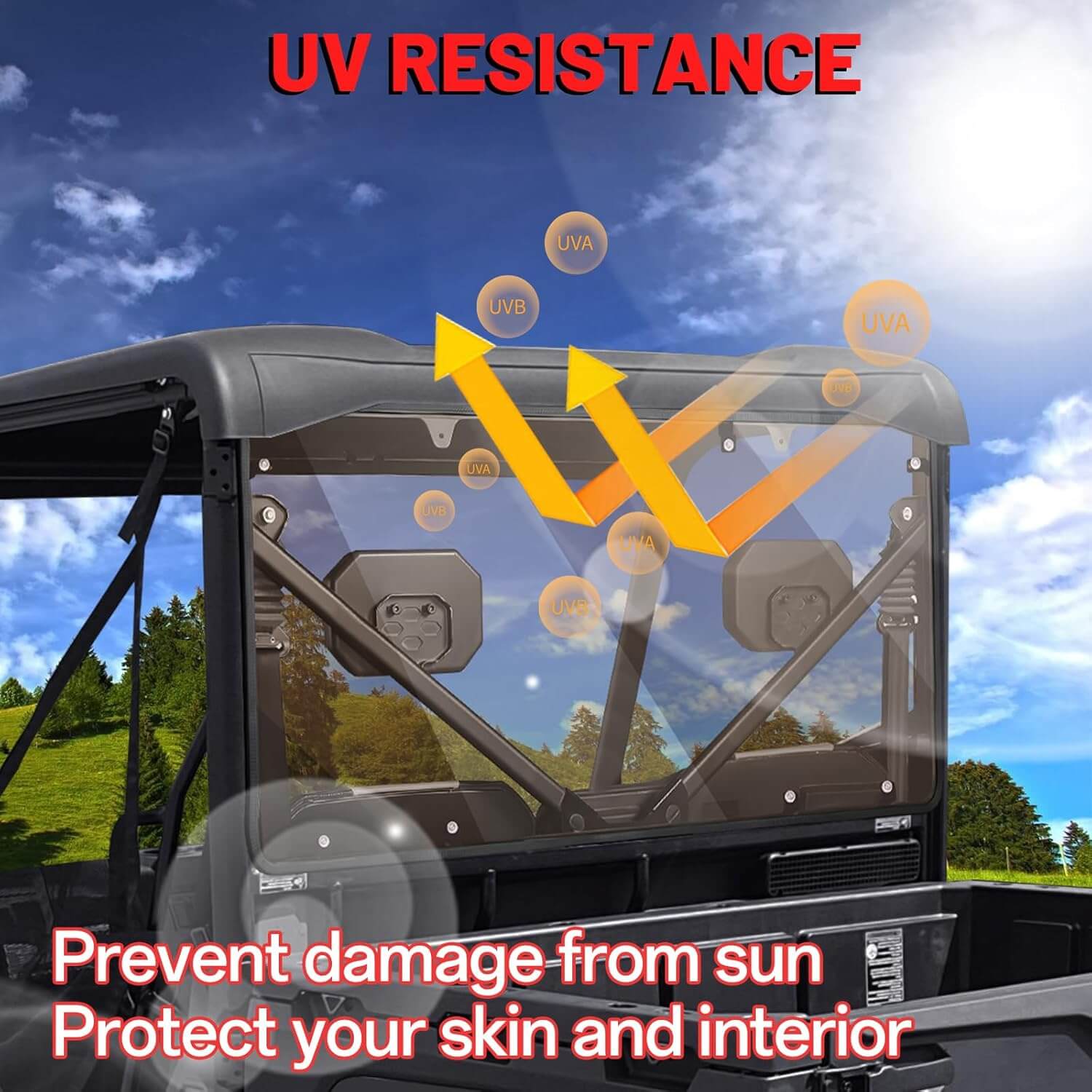 CFMOTO UForce 600 Rear Tinted Windshield UV resistance