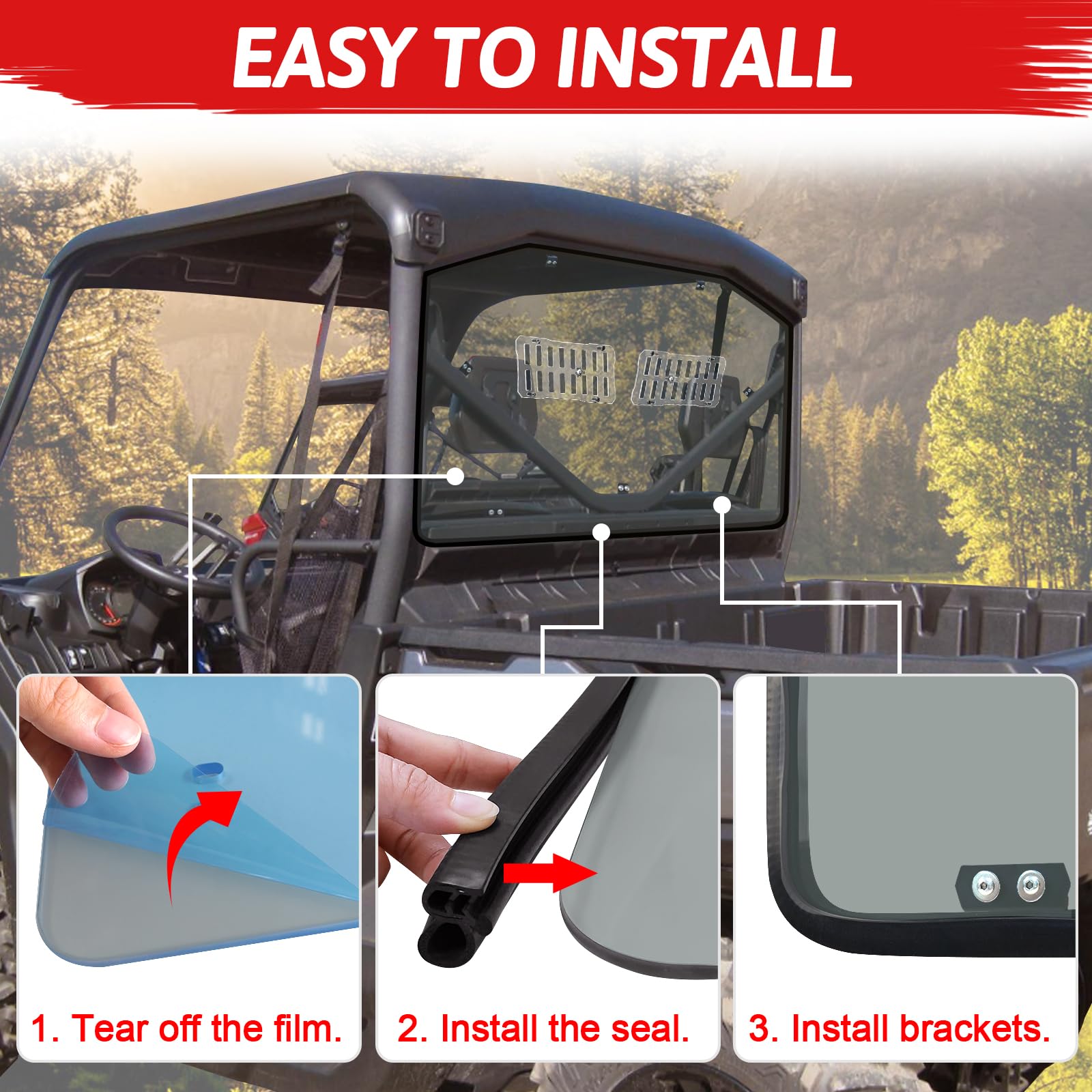 can am defender rear windshield installation steps