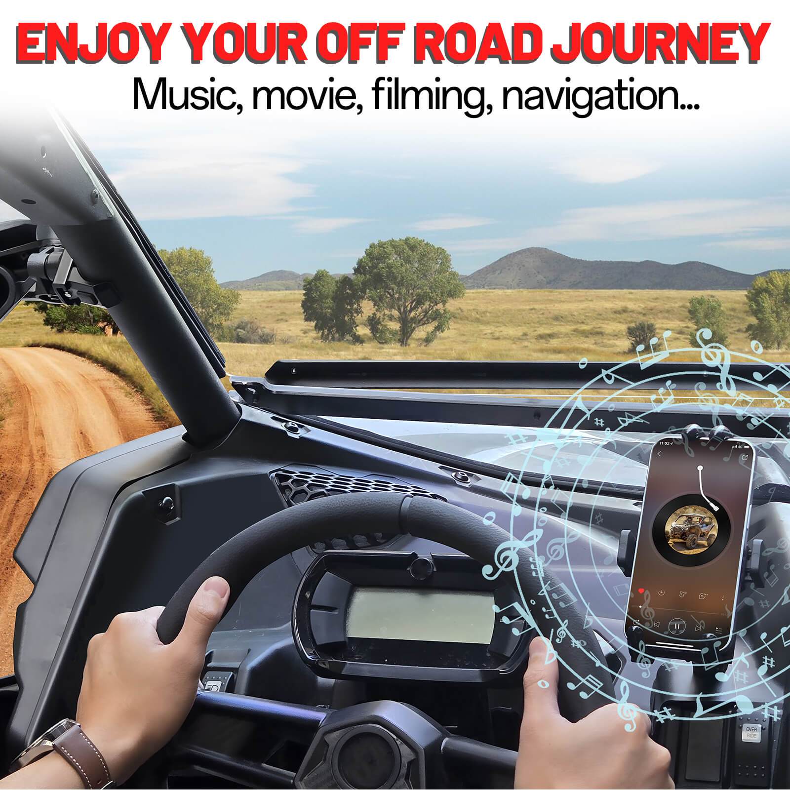 enjoy your off-road journey with the X3 phone holder