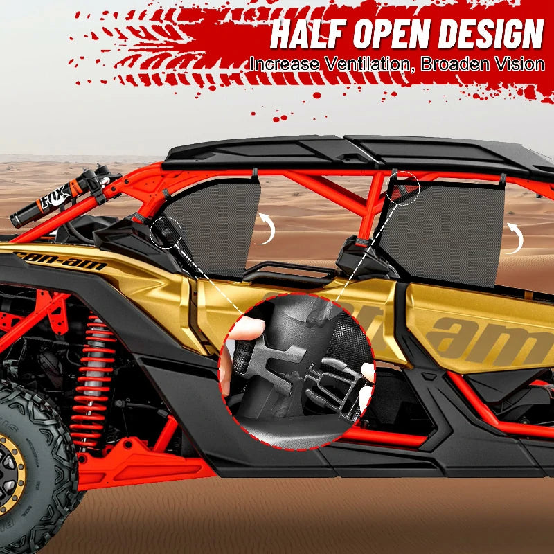 half open design for can-am wndow net