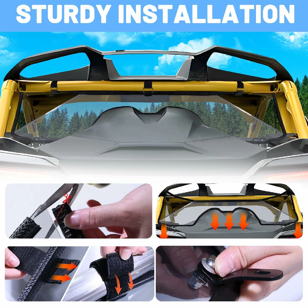 sturdy installation for maverick R rear windshield