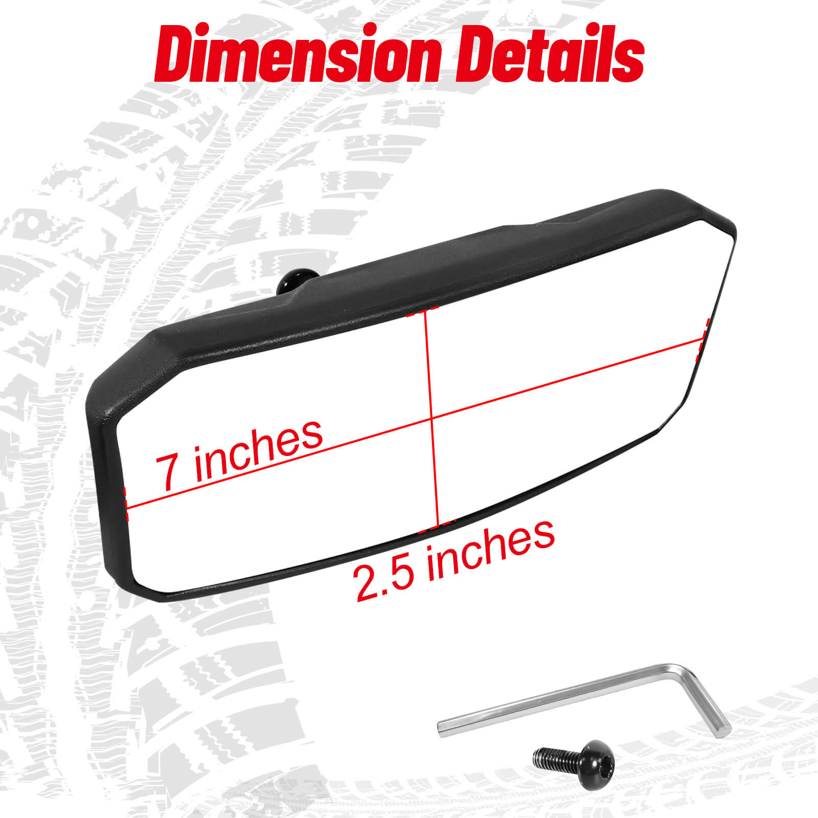 maverick x3 rear view mirror dimension details