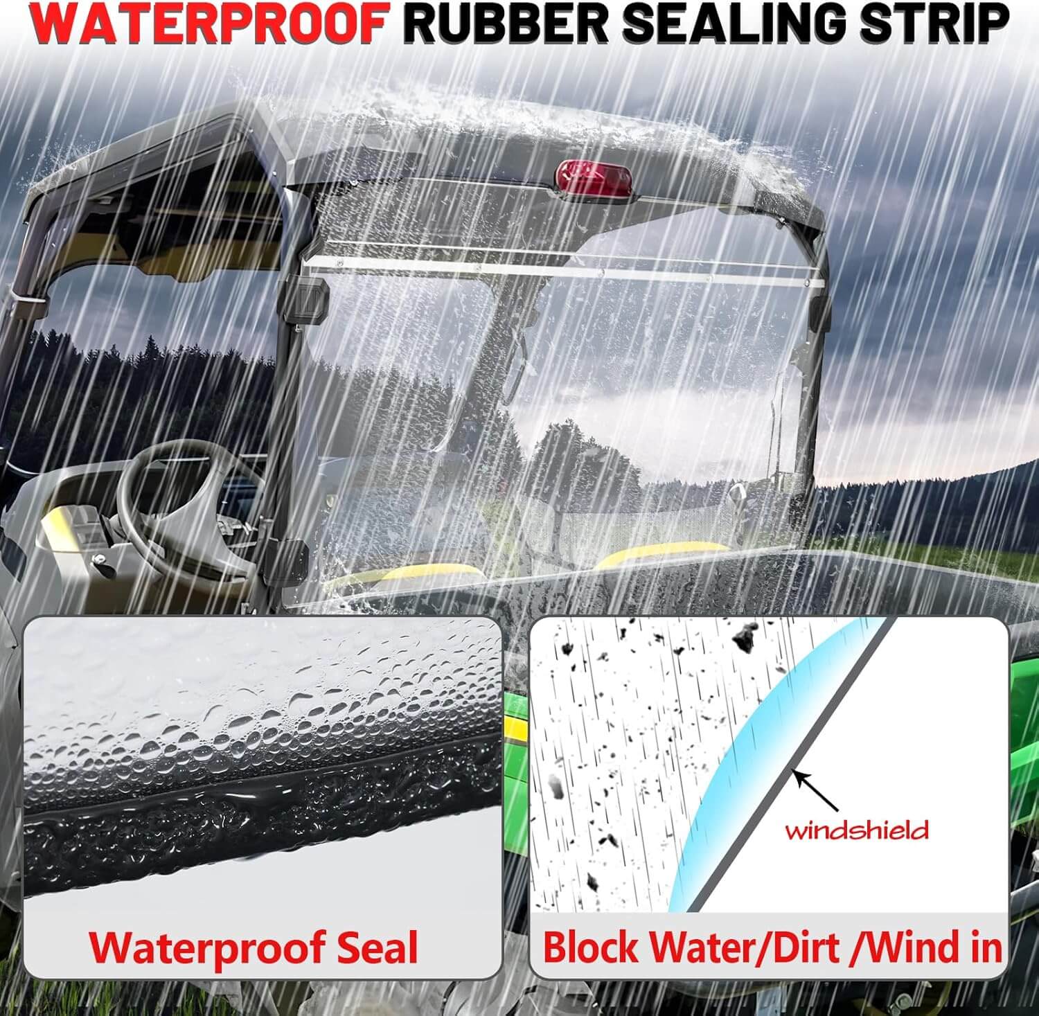 StarknightMT Gator XUV 550 Rear Windshield Waterproof Seal