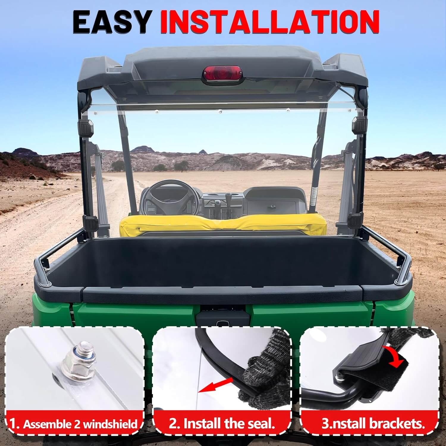 Easy to install Gator xuv 590 rear windshield