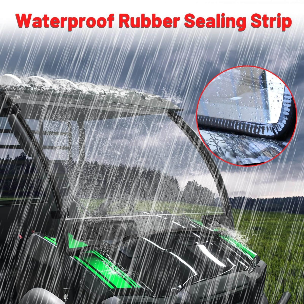 waterproof rubber sealing of Mule SX wndshield