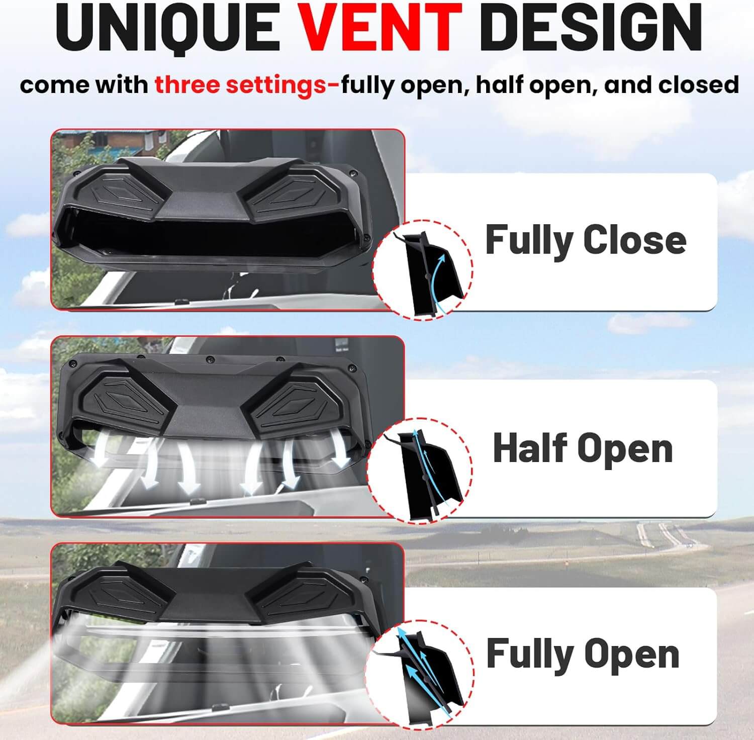 vented design of teryx krx windshield