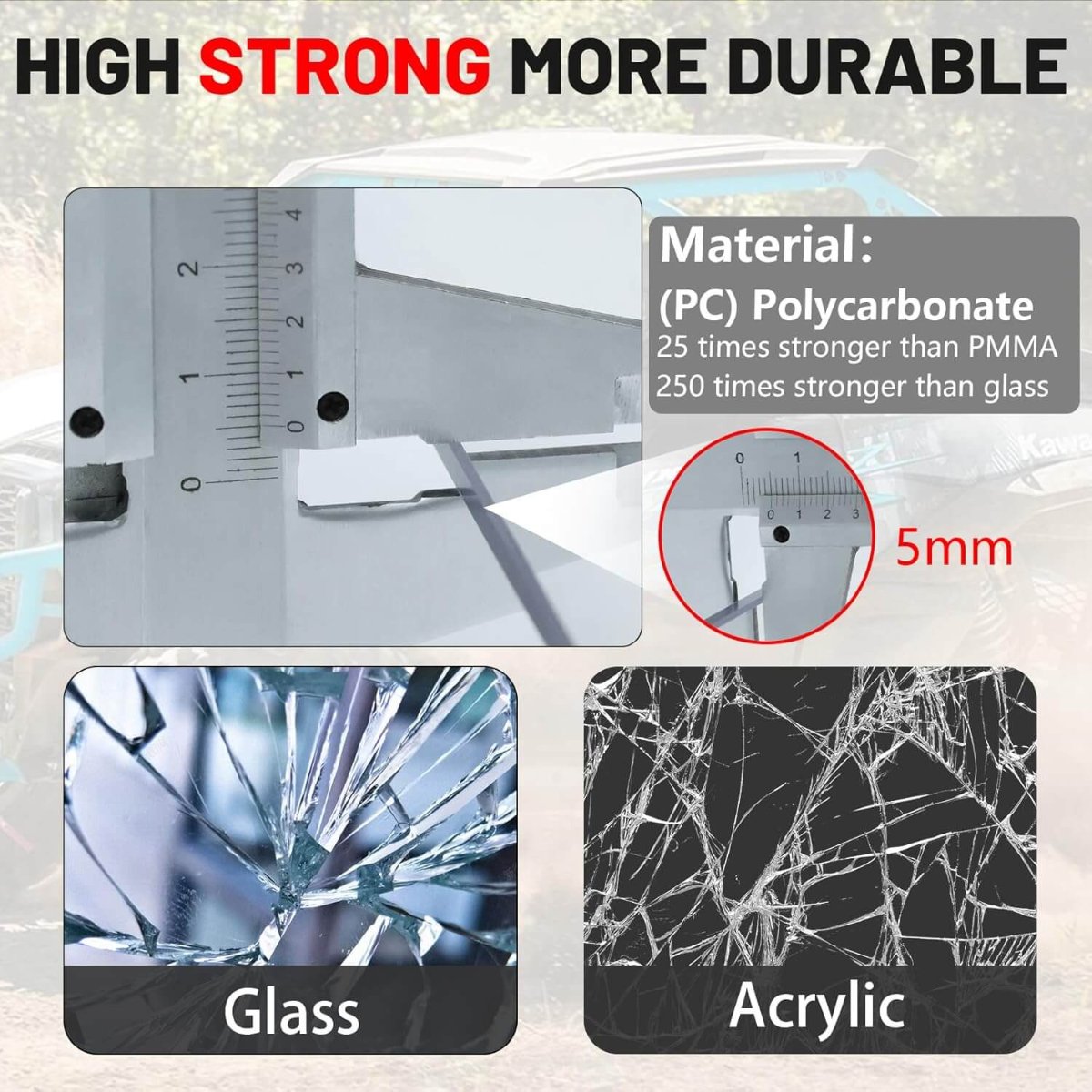 starknightmt krx 1000 windshield use durable material 