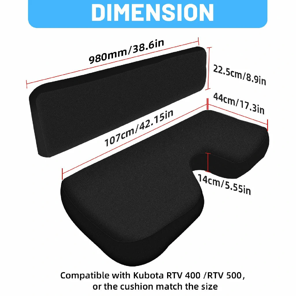 kubota rtv 400/500 seat covers dimensions