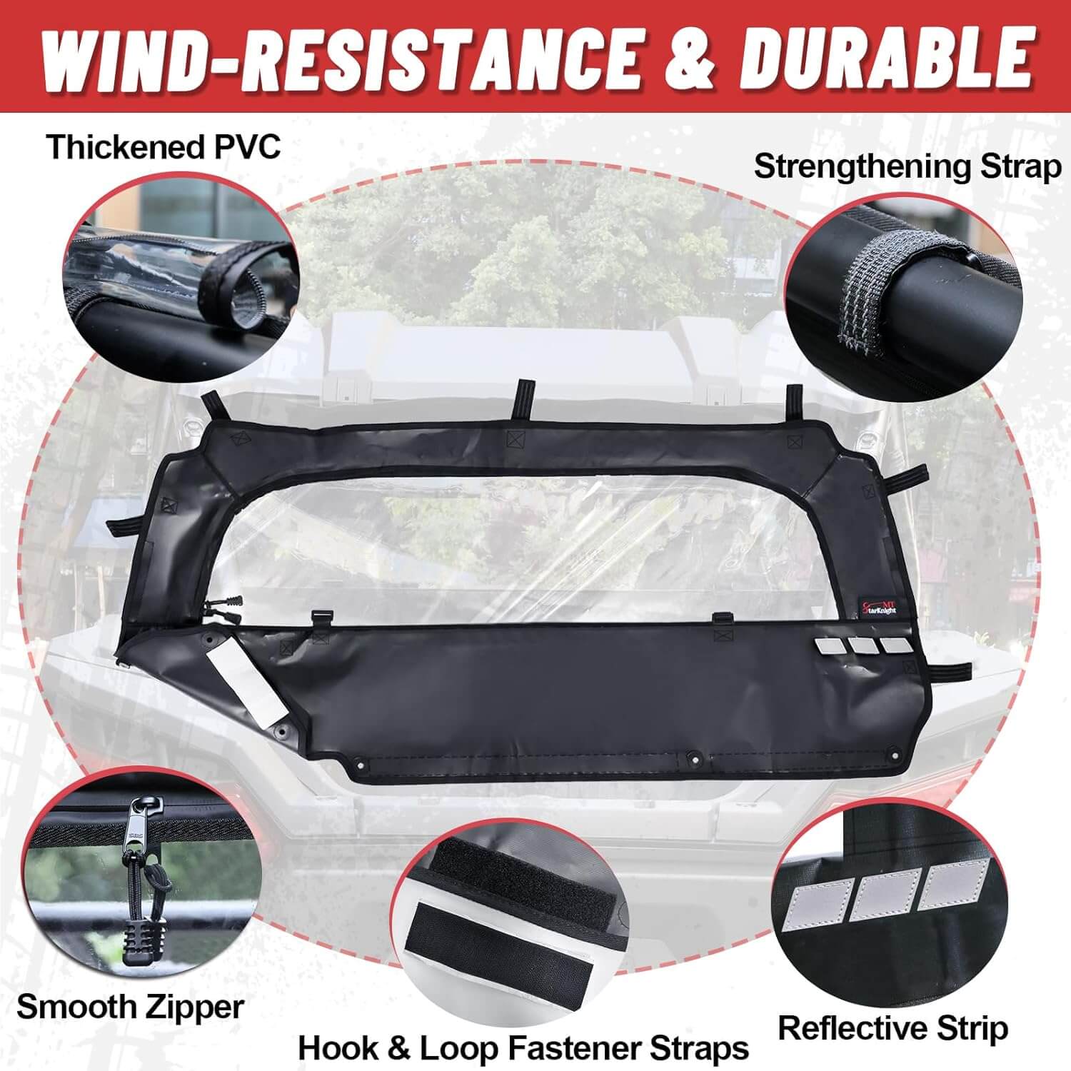 polaris rzr soft rear windshield wind-resistance function