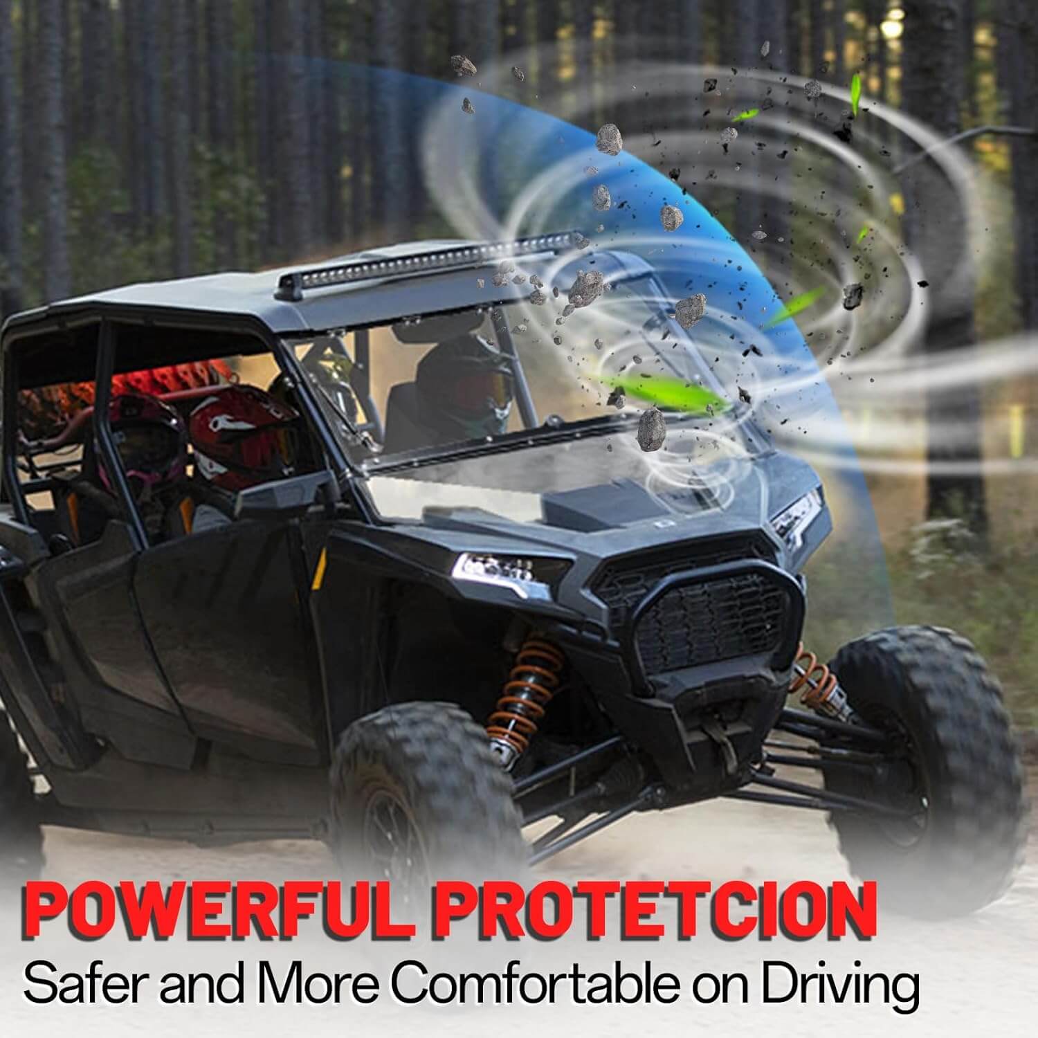 polaris rzr xp 1000 flip front windshield powerful protection