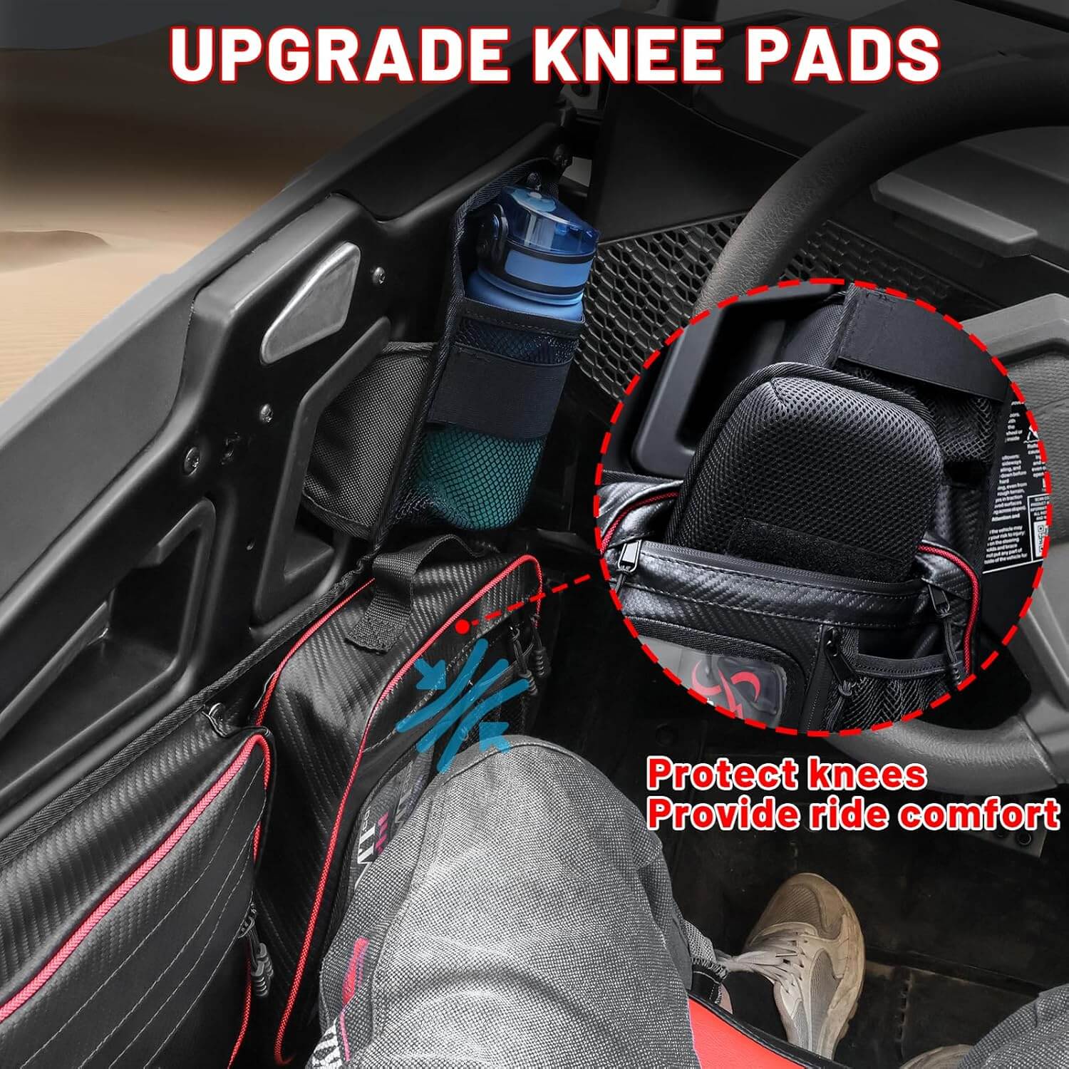 Polaris RZR XP 1000/4 1000 Front Side Door Storage Bags impact buffer for knees