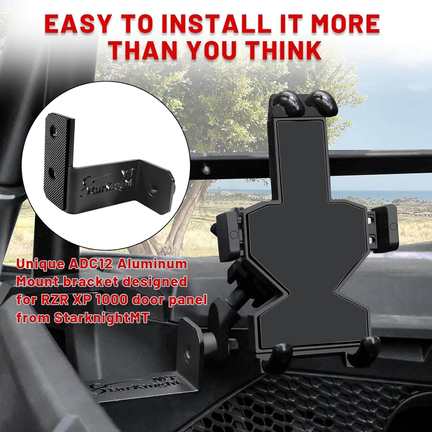 Polaris RZR XP 1000/XP 4 1000 Phone Holder easy installation