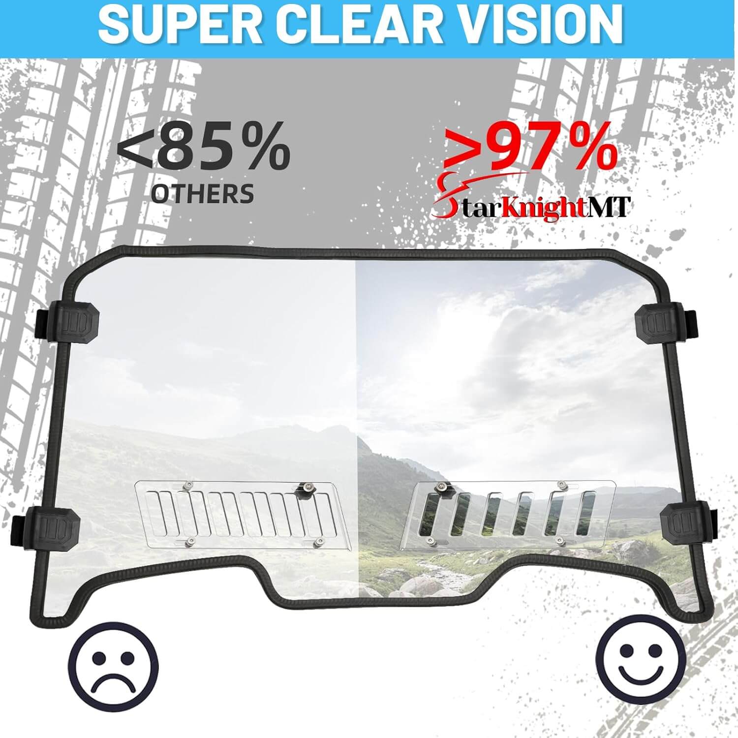 super clear vison of rzr vented windshield