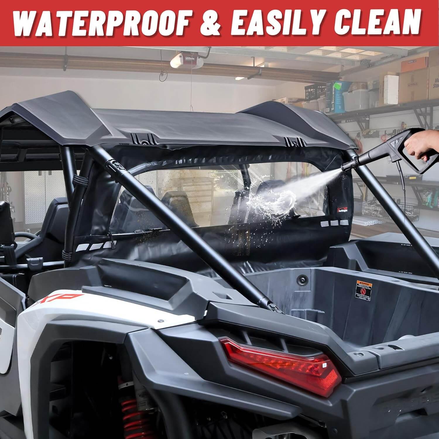 waterproof and easy to clean 2024+ rzr back soft windshield 