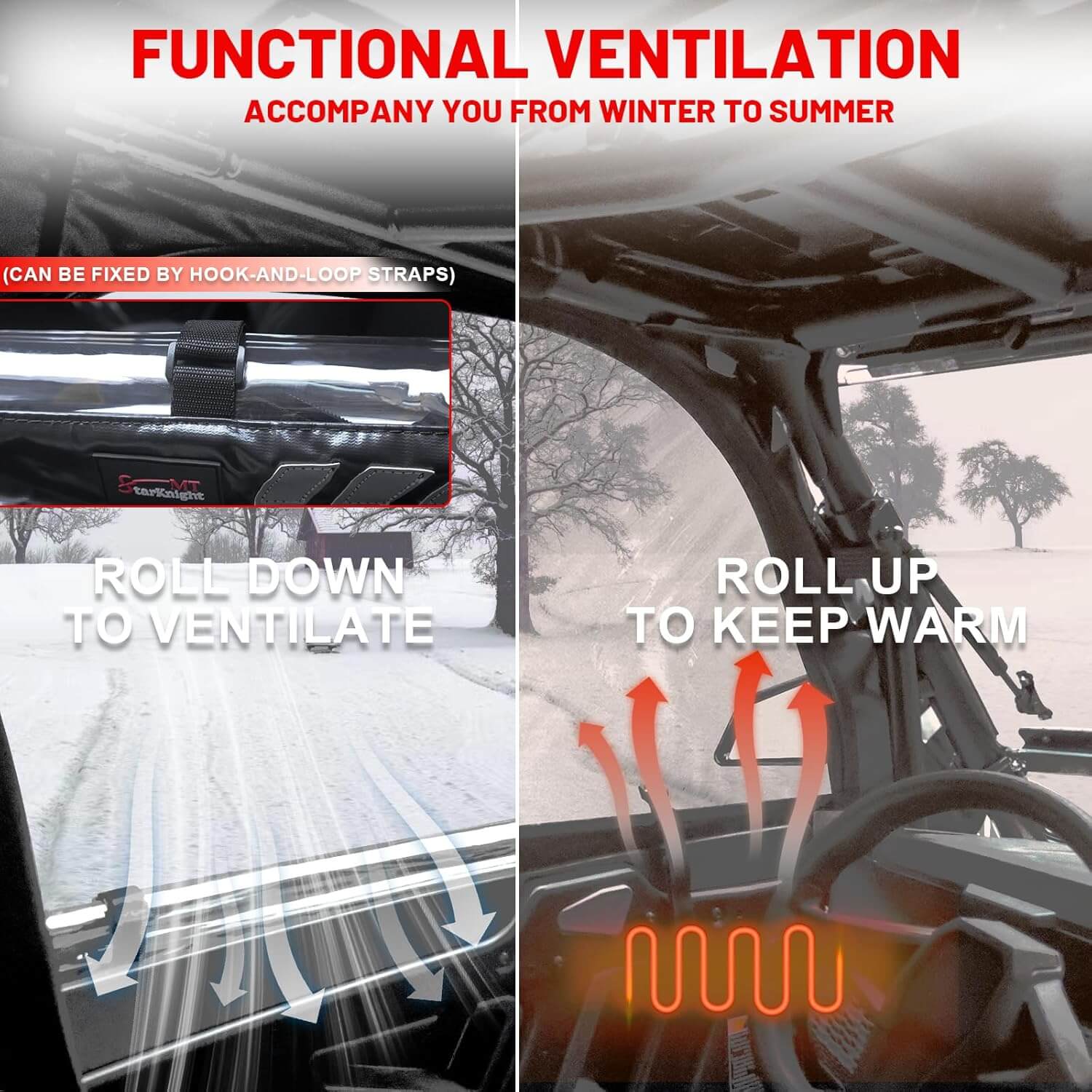 Polaris RZR XP 4 1000 soft cab enclosure upper doors functional ventilation