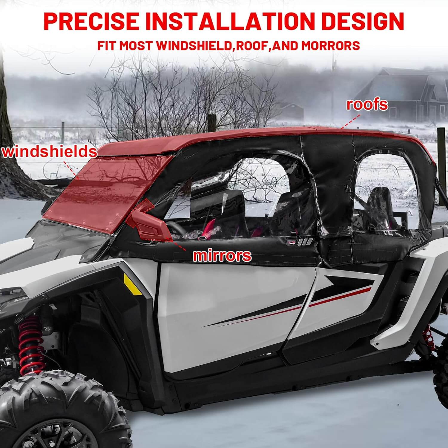 Polaris RZR XP 4 1000 soft cab enclosure upper doors precise installation design