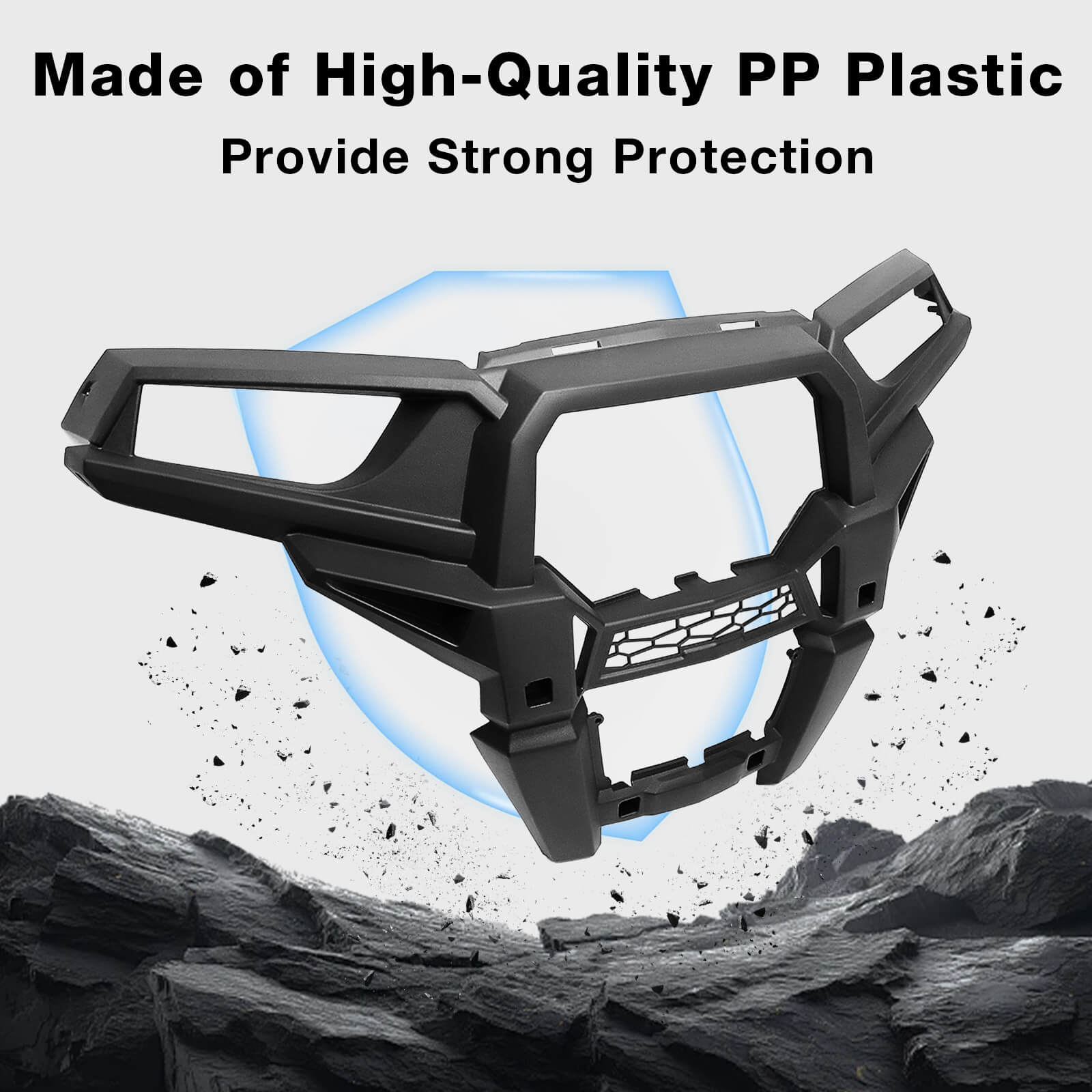 PP plastic material of RZR front fascia