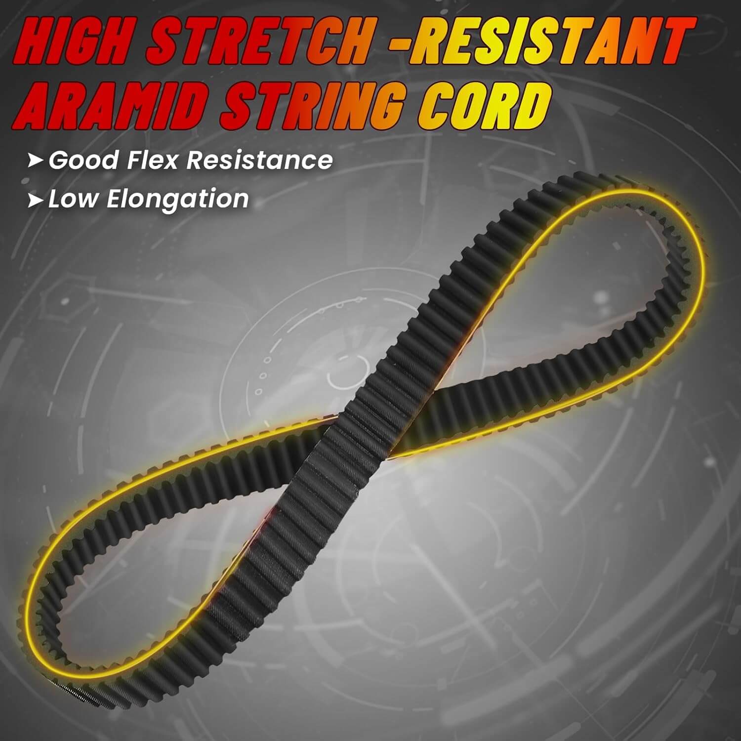 Polaris drive belt high stretch-resistant aramid string cord