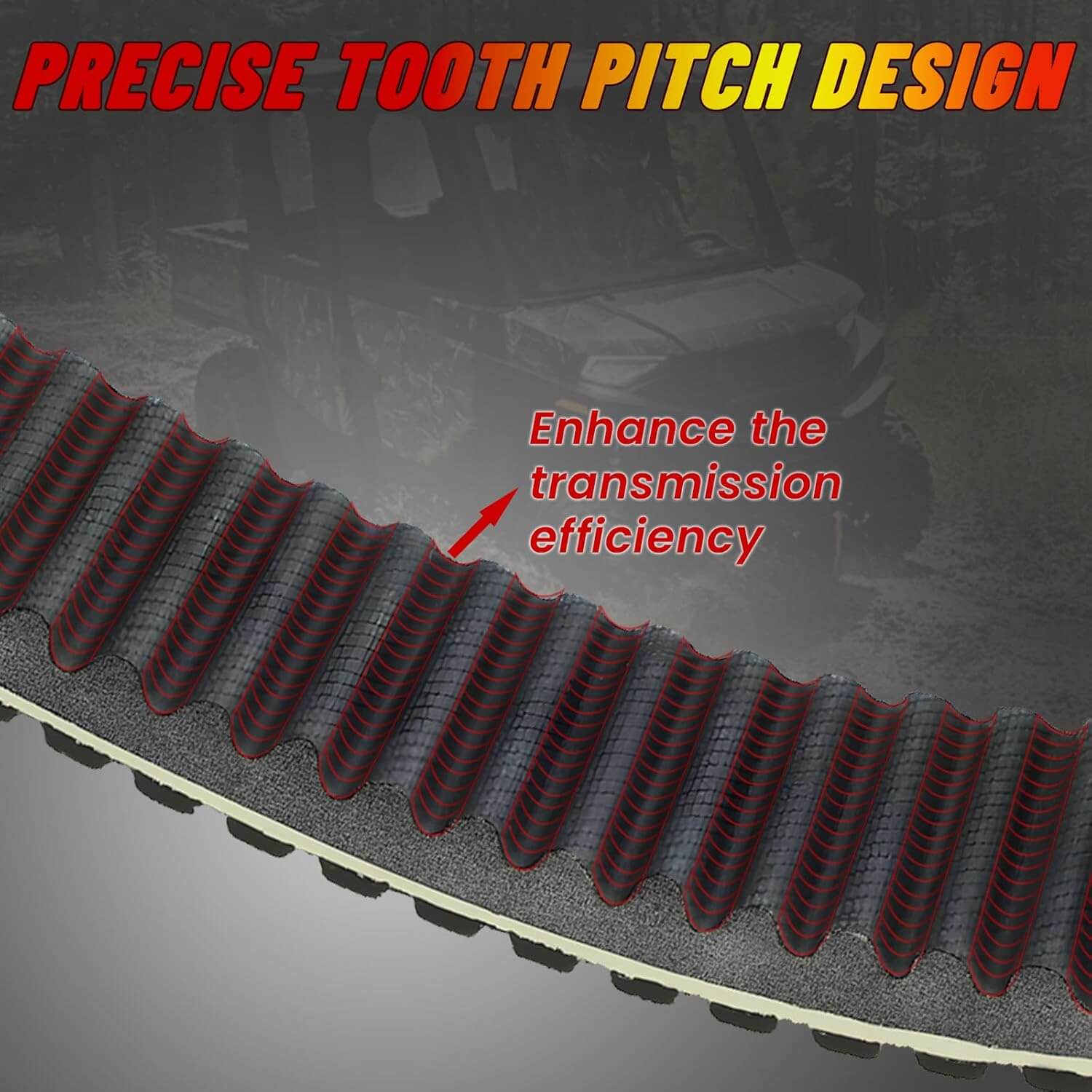 Ranger drive belt precise tooth pitch design