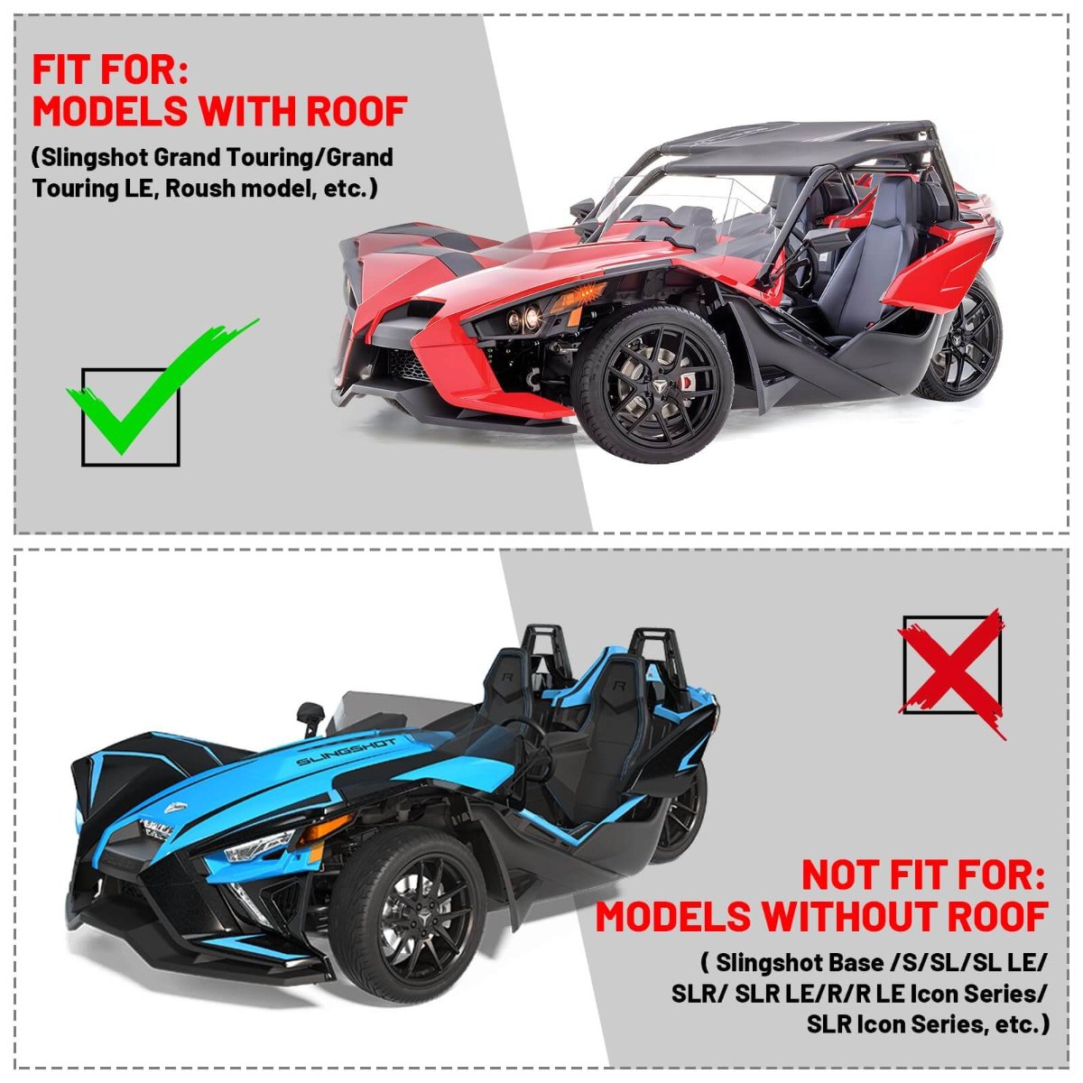 StarknightMT Slingshot cover fit model with roof