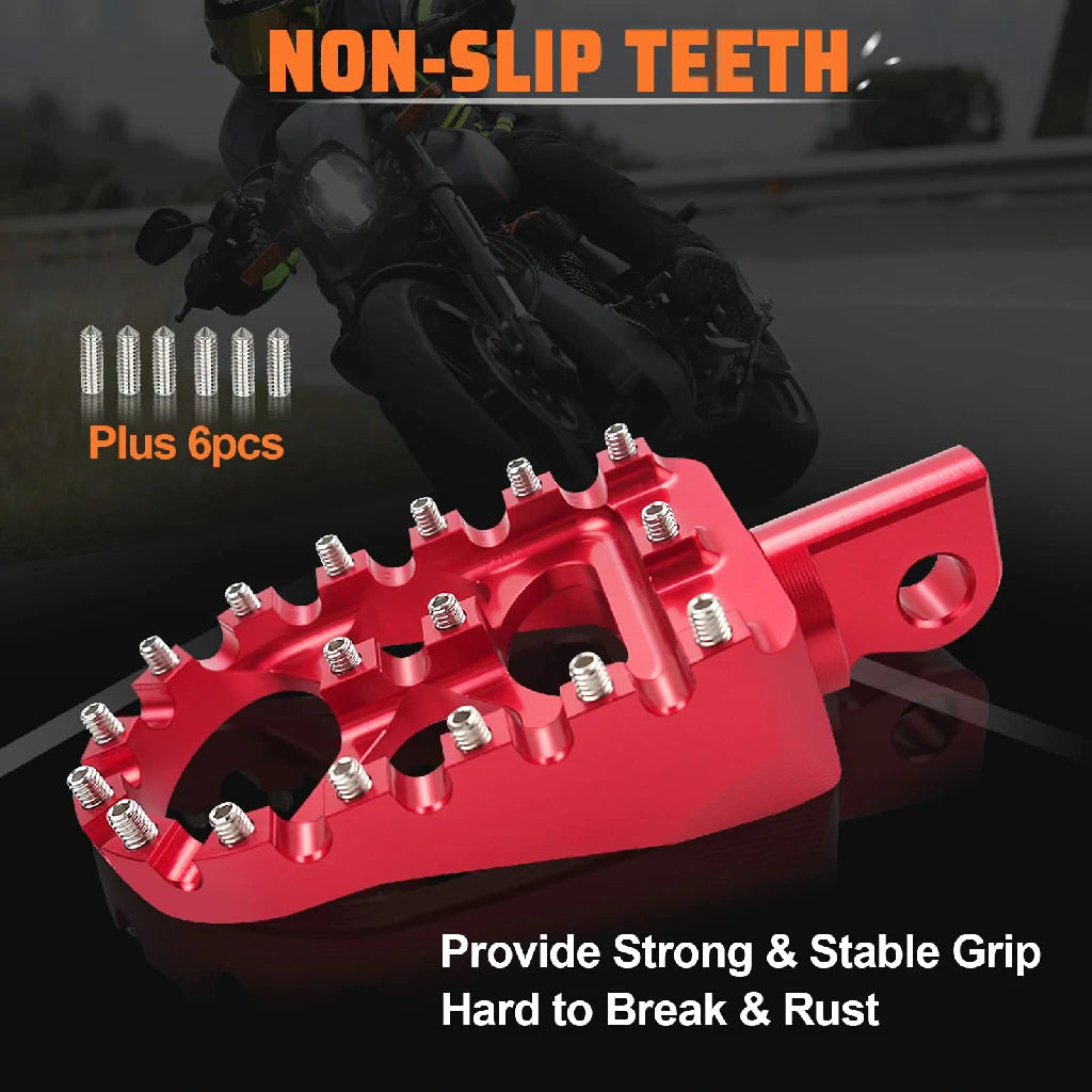 red cnc fatboy footpegs non-slip