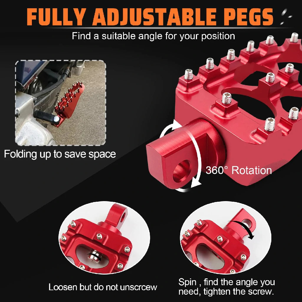 360° rotation adjustable pegs of harley