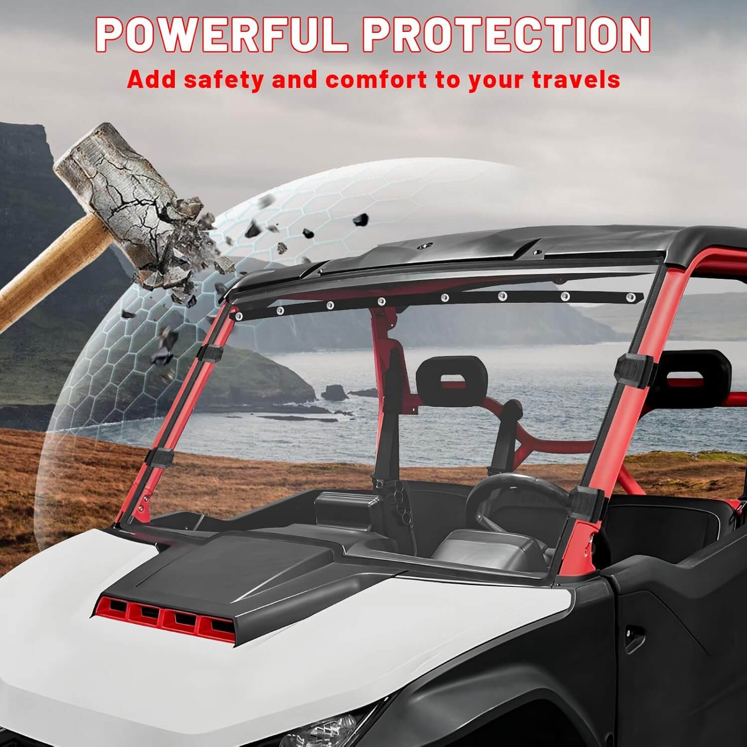 Segway Fugleman UT10/UT10 Crew Scratch-Resistant Front Windshield powerful protection