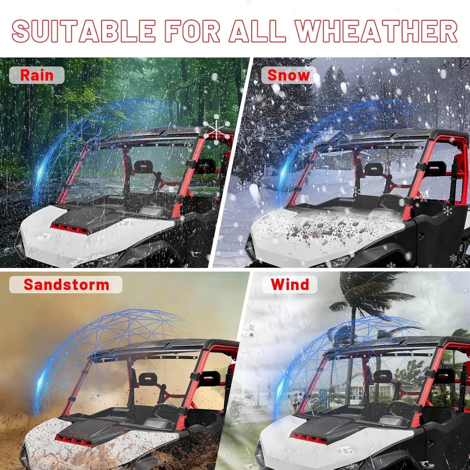 Segway Fugleman UT10/UT10 Crew Scratch-Resistant Front Windshield all-weather conditions