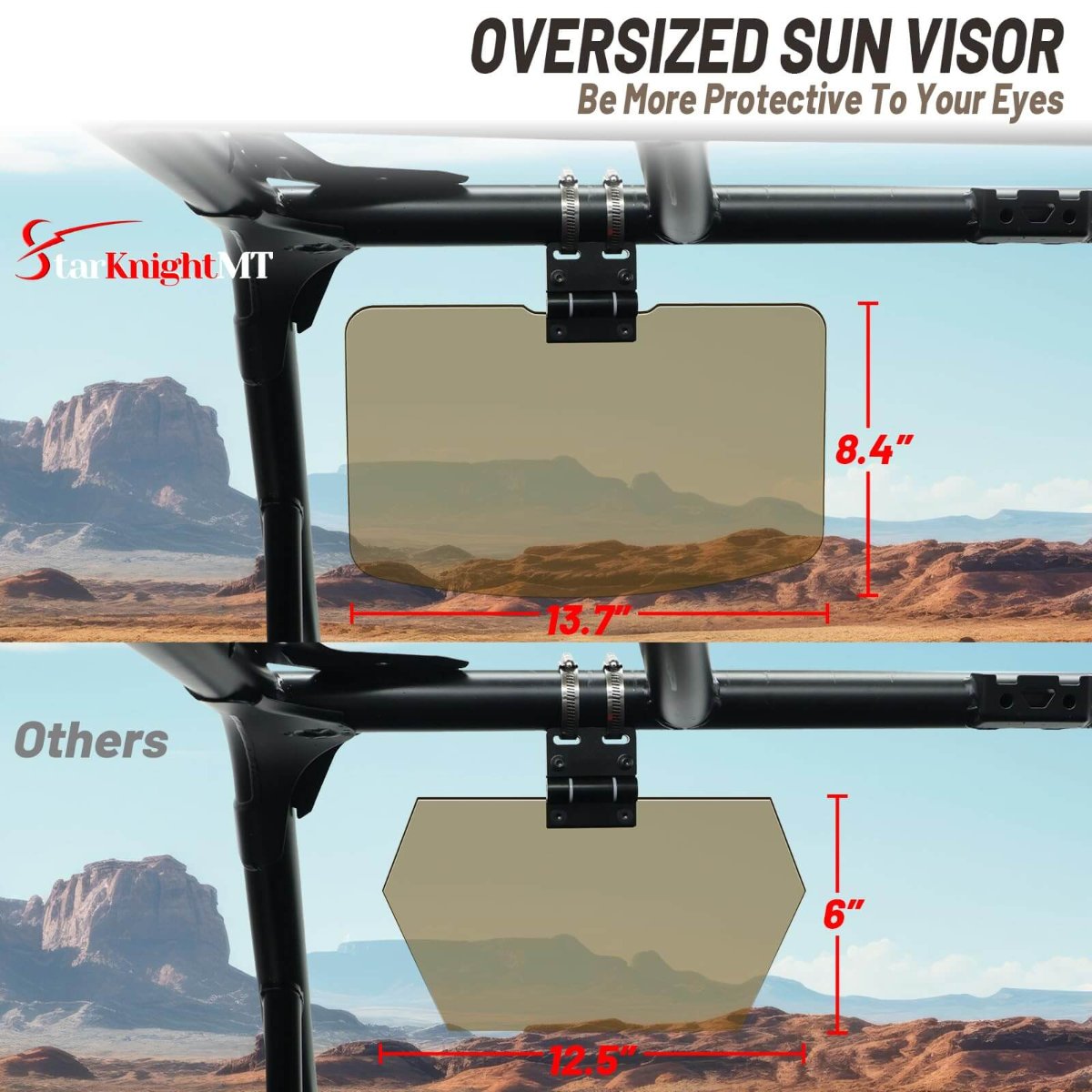 oversized sun visor dimension