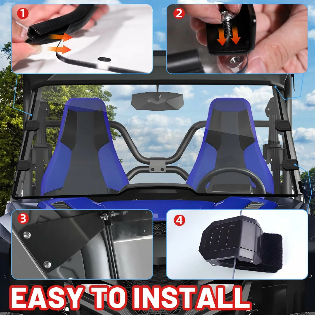 Yamaha Wolverine RMAX full windshield installation step