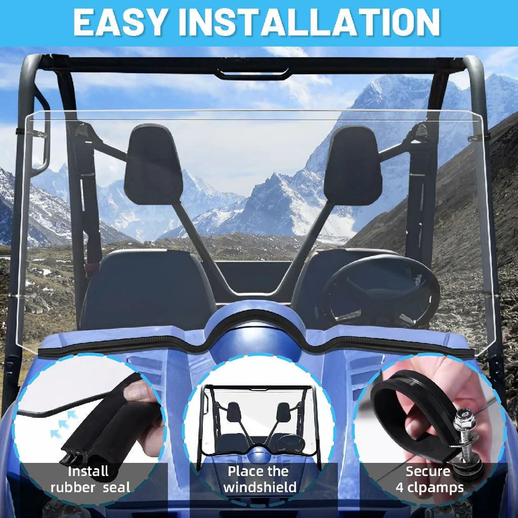 easy to install the yamaha rhino 700 front windshield