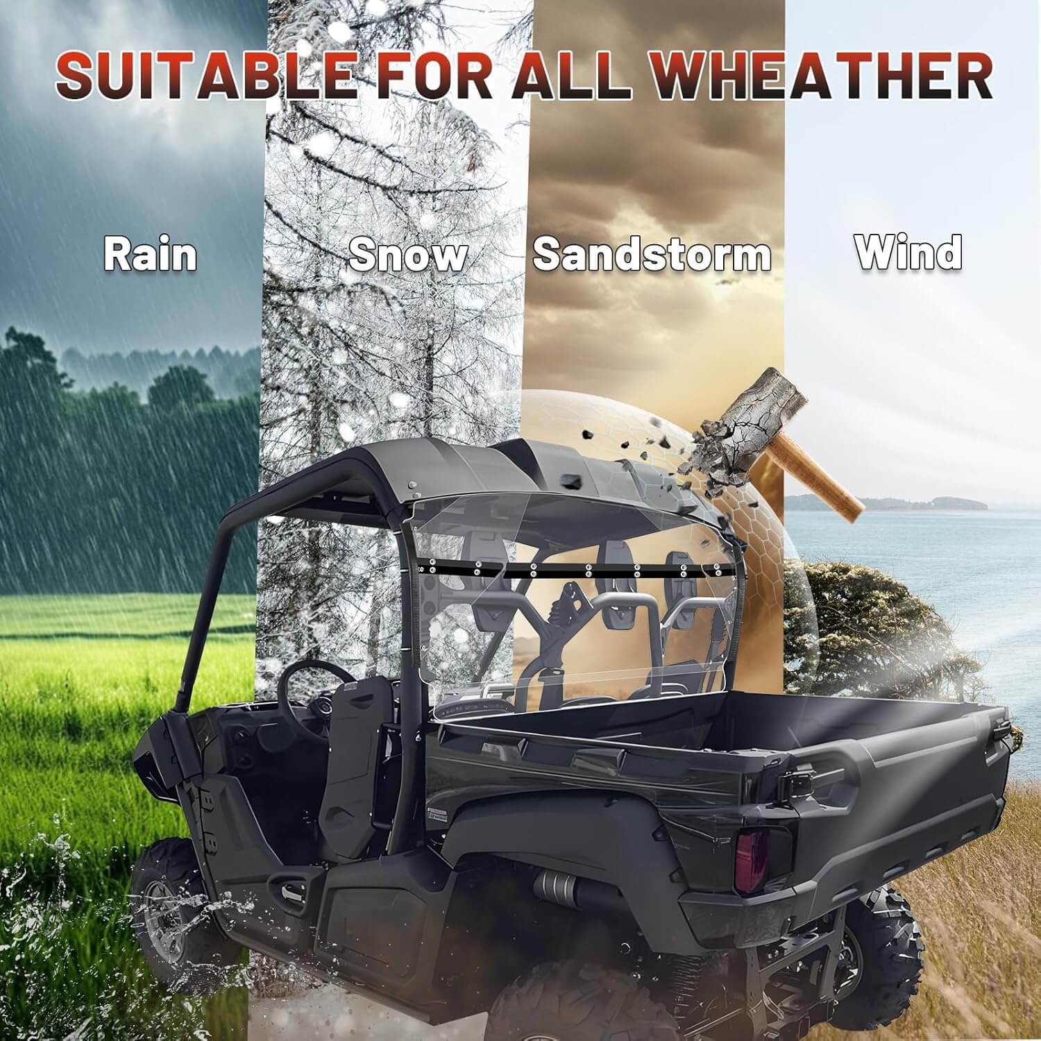 Yamaha Viking Rear Windshield all-weather application