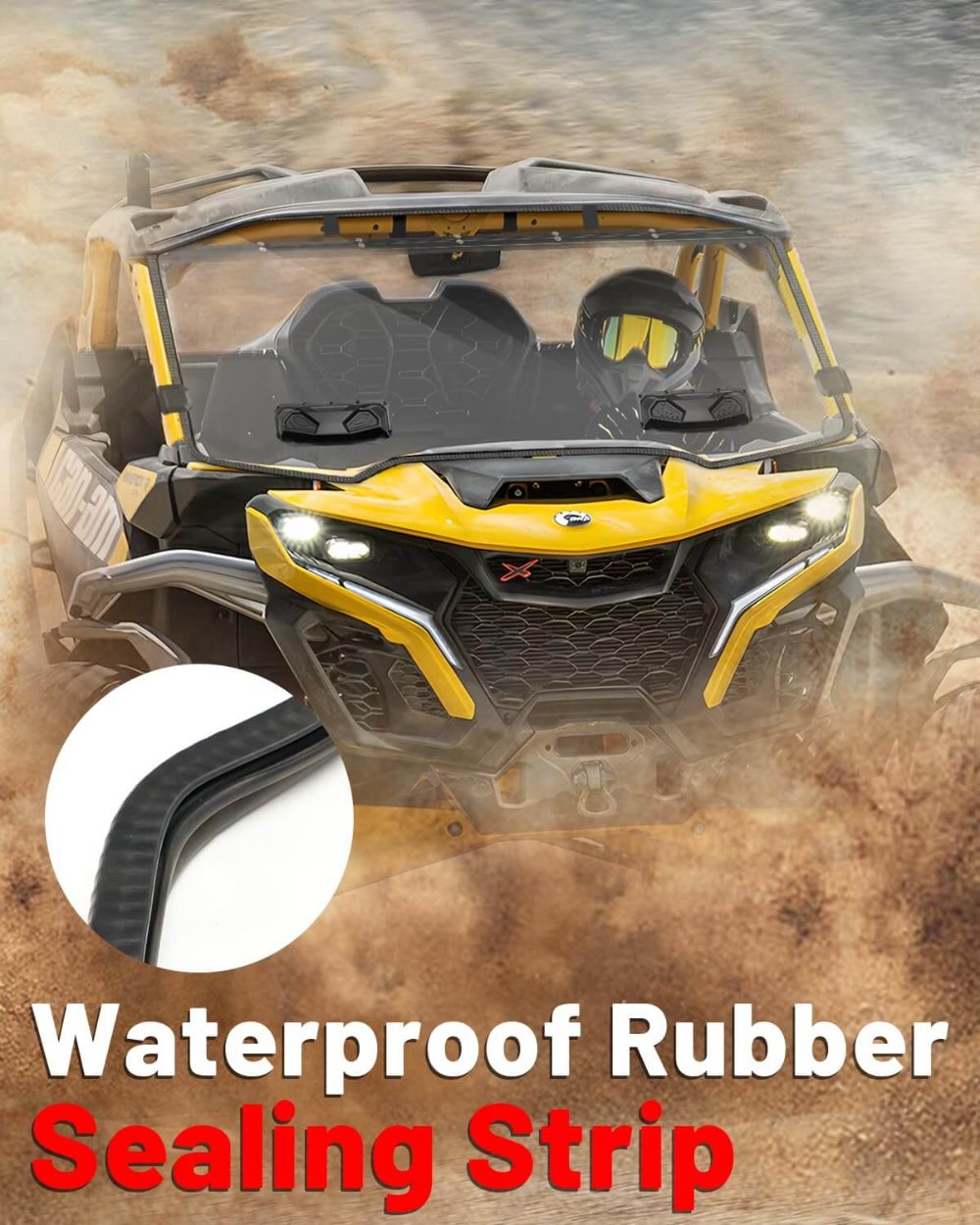 maverick r windshield waterrpoof rubber sealing strip details