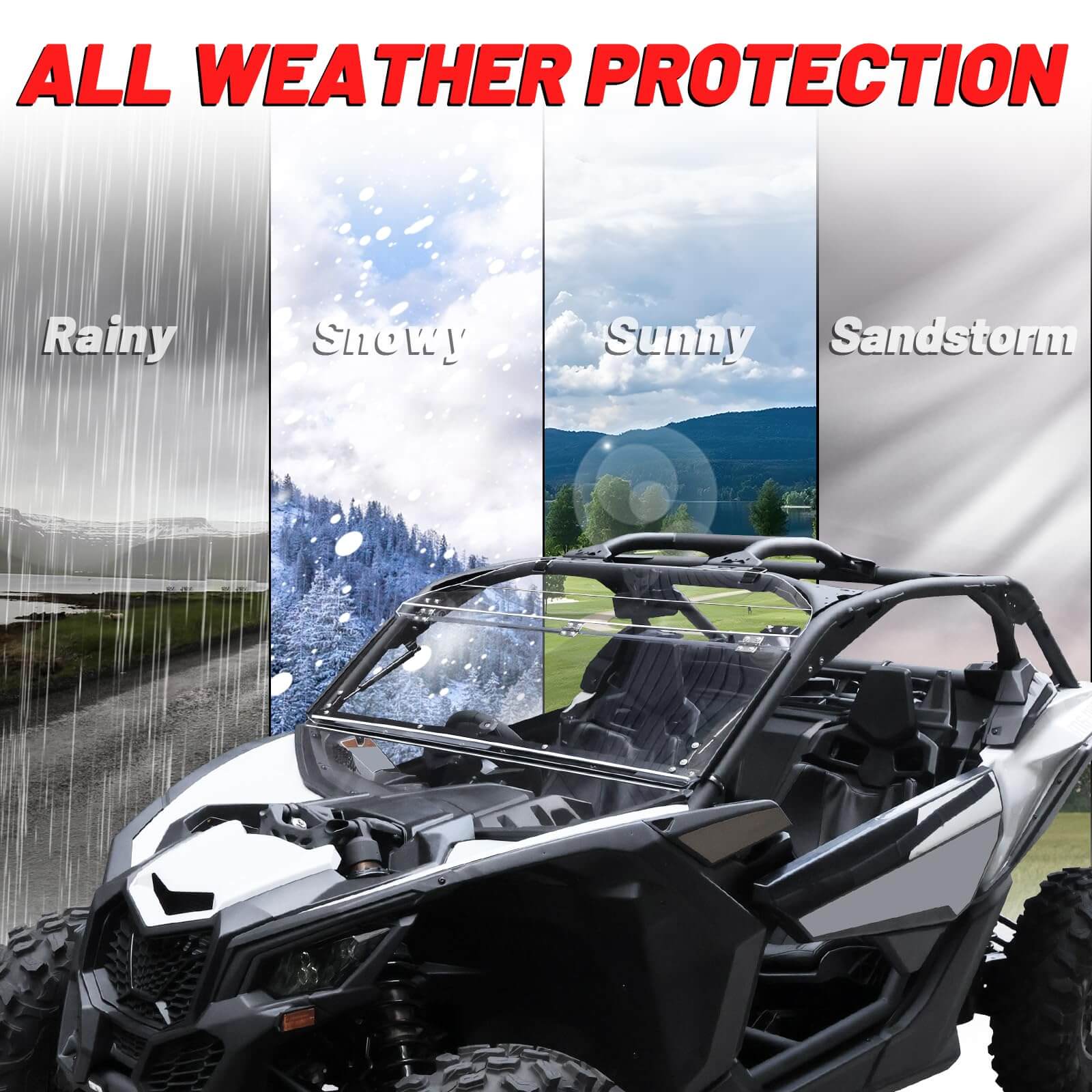 maverick x3 windshield suitable for all weather