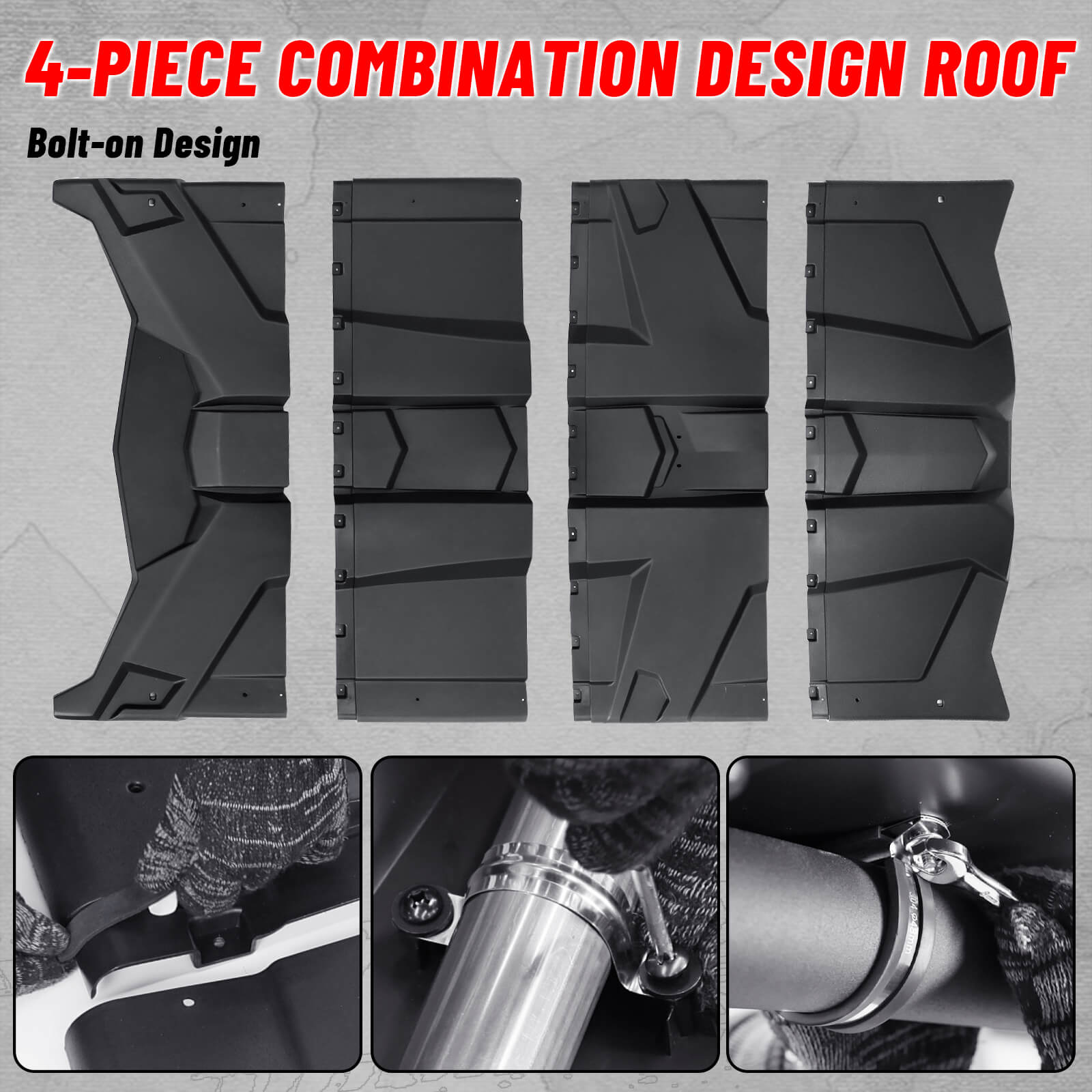 4-piece combinaton design roof for can-am x3 4 seater