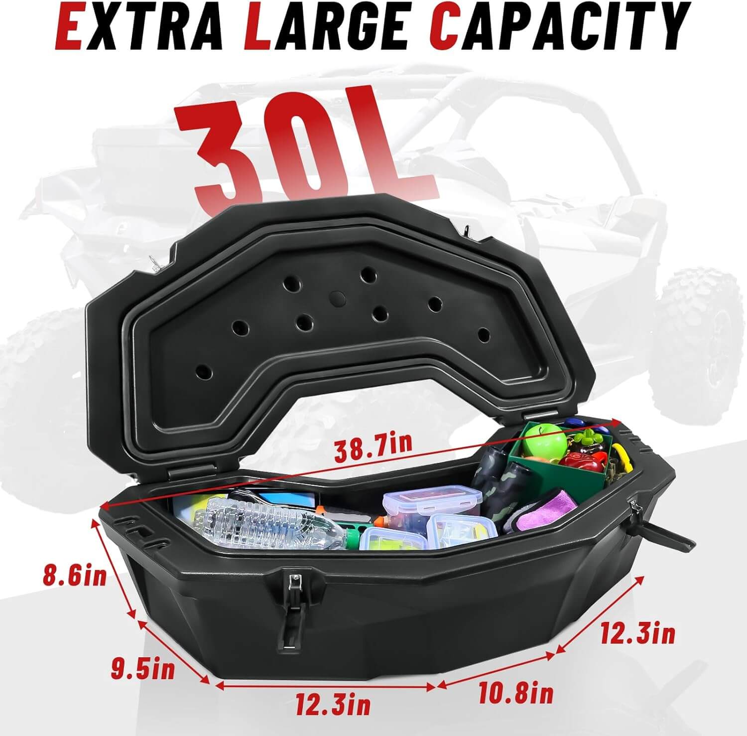 extra large 30L capacity for Can-Am maverick x3