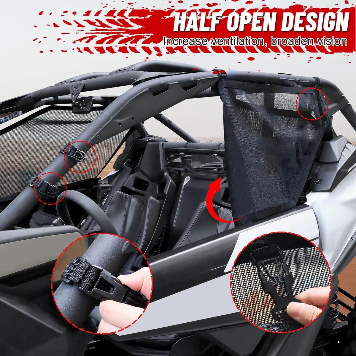 half open design of maverick x3 window net