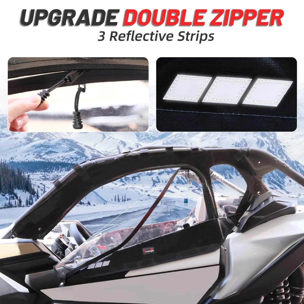 upgrade double zipper of maverick x3 soft upper door