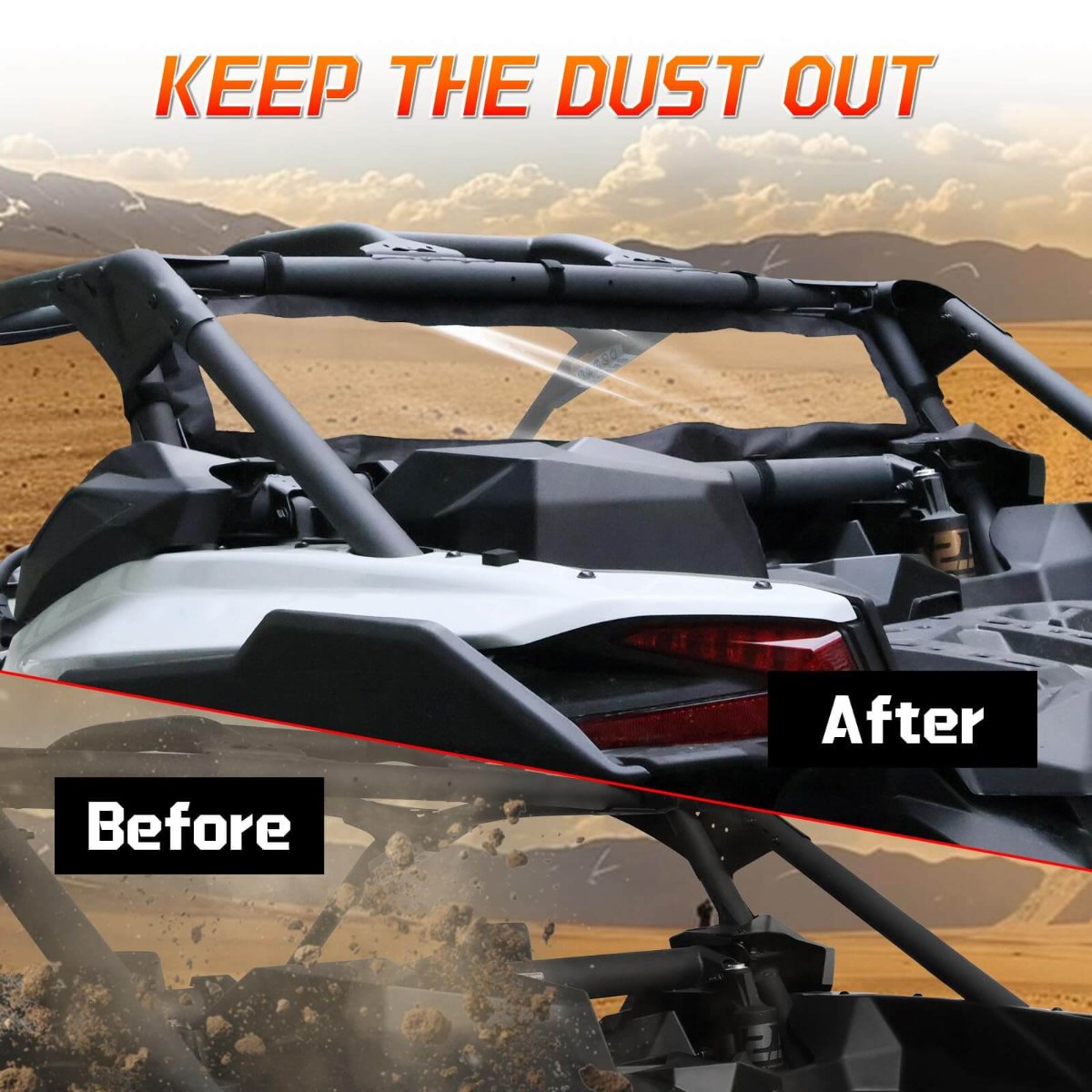 after install the maverick x3 soft windshield will keep dust out