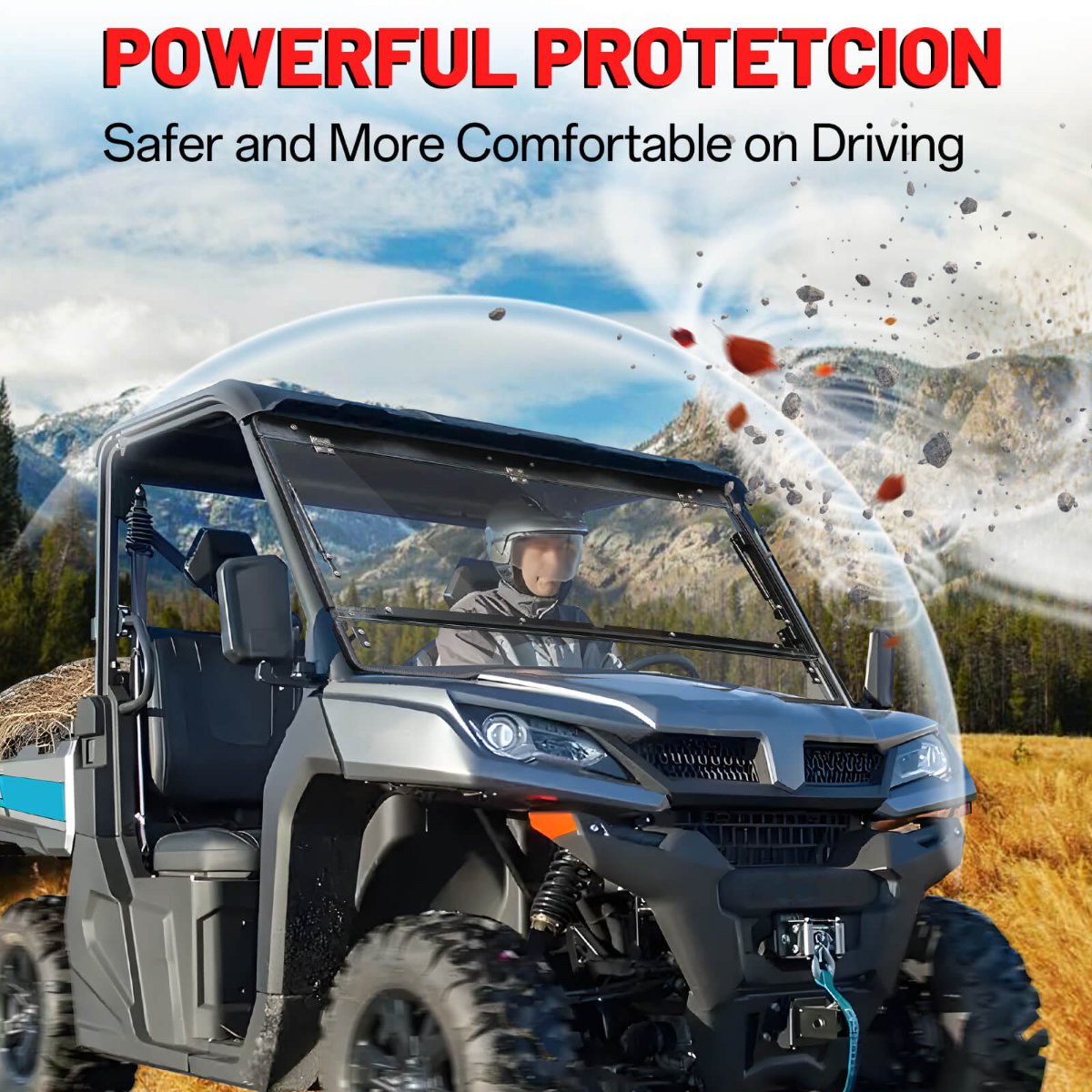 StarknightMT uFORCE 1000 Flip windshield prowerful protection