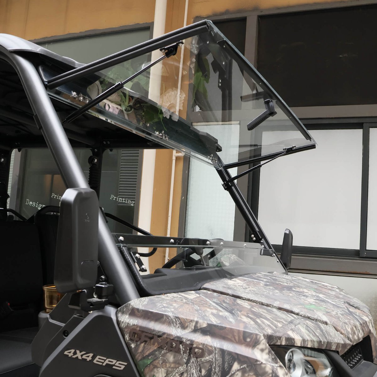 starknightmt uforce 1000xl flip windshield outside view