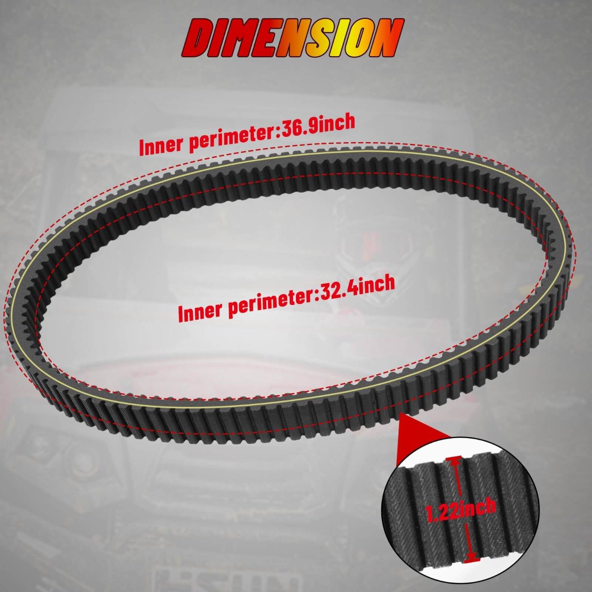 hisun 700 drive belt dimension