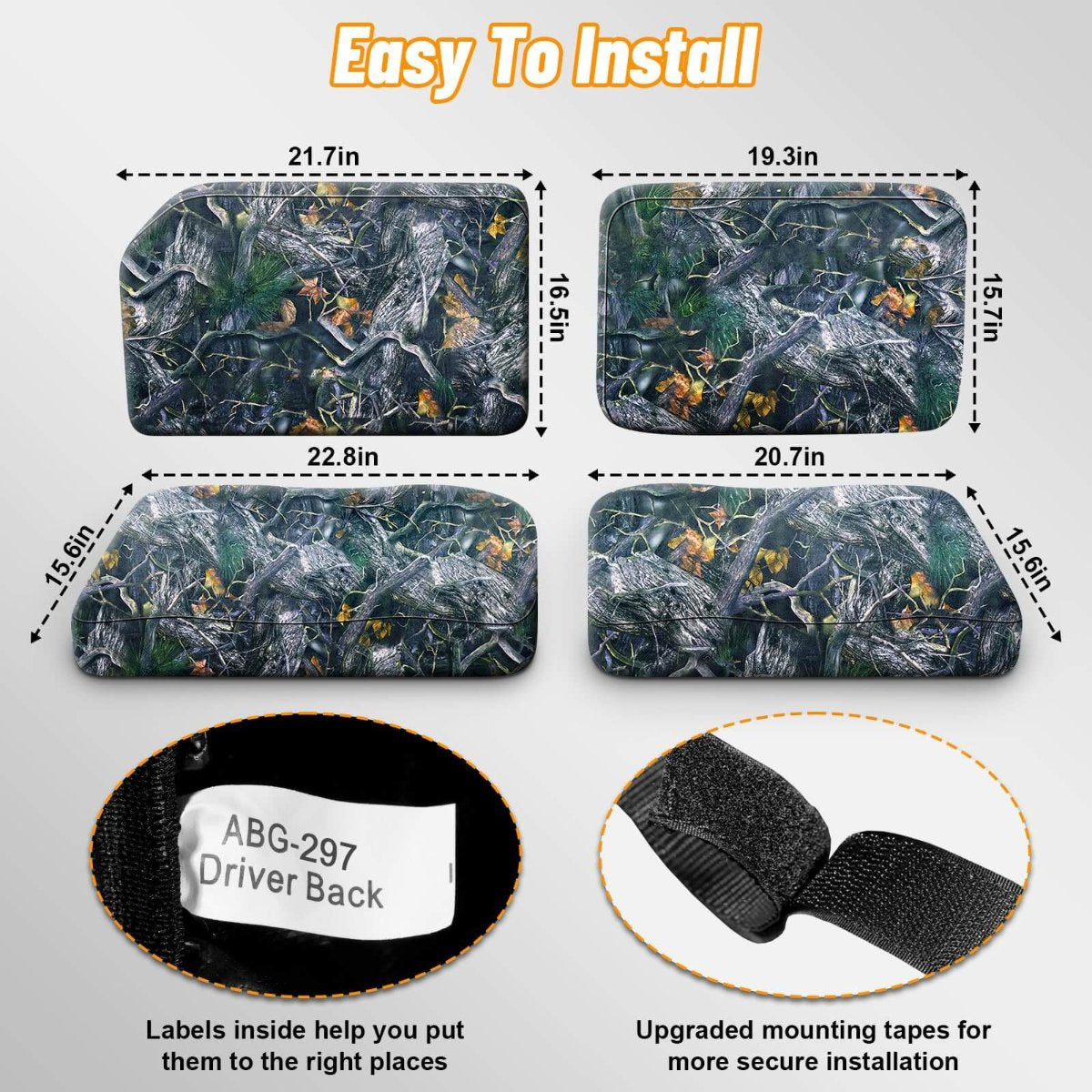 kubota rtv camo seat cover dimension