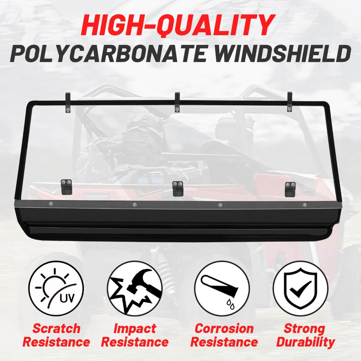 general 1000 rear windshield high quality PC details