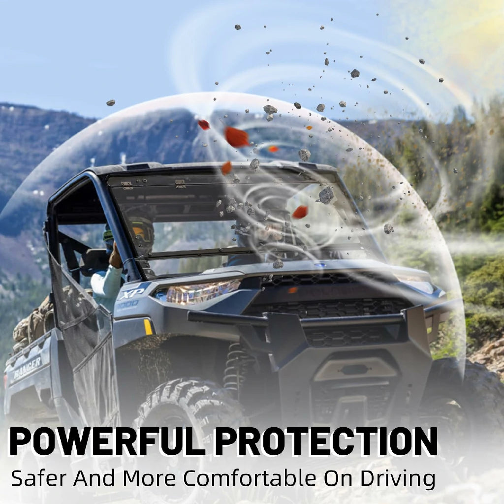 safer and comfortable after install ranger 1000 filp up windshield