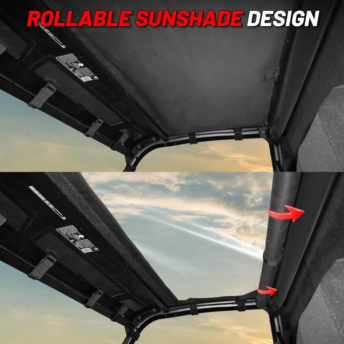 rollable sunshade design of ranger crew soft roof 